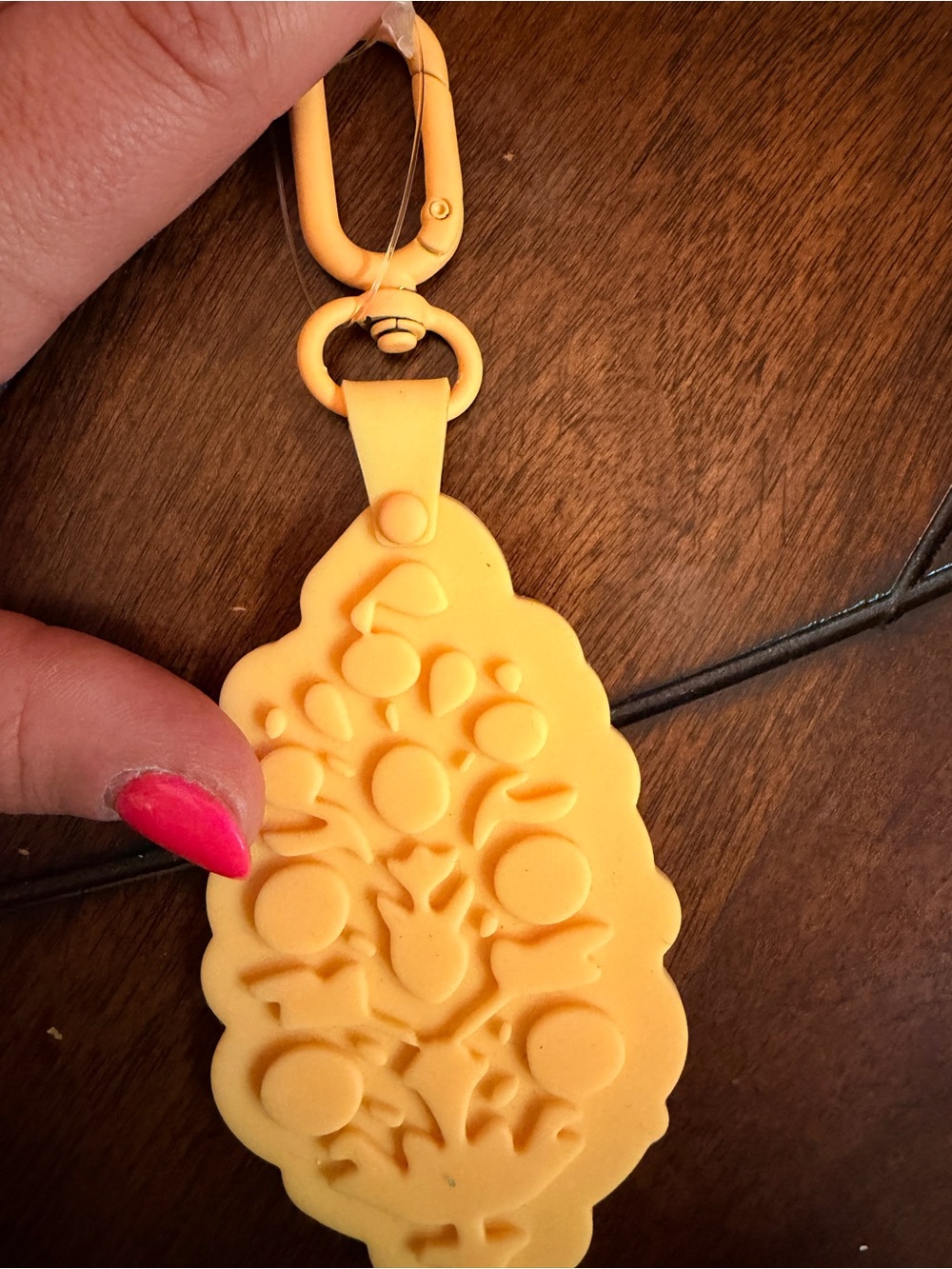 Free People Yellow Floral Silicone Key & Card Holder Clip